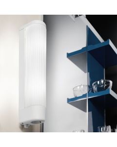 Lampada per specchio bianca in vetro, Amrita, con interruttore