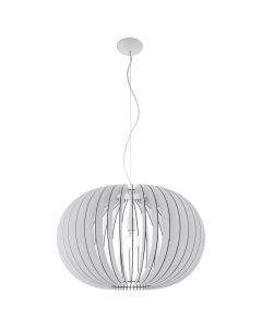 Lampada a sospensione bianca in legno, Kiran