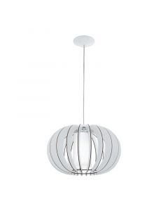 Lampada a sospensione bianca in legno, Kiran