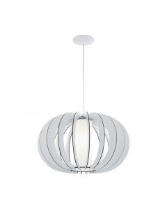 Lampada a sospensione bianca in legno, Kiran