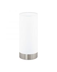 Lampada da tavolo in nichel in vetro, Asiye, con interruttore