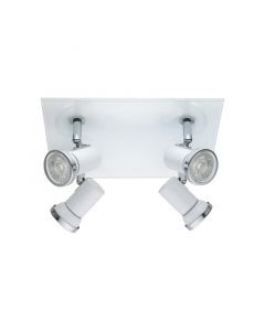 Faretto da soffitto cromato in vetro, Jasmijn, IP44