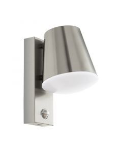 Applique da esterno con sensore di movimento argenta in acciaio inossidabile, Aiden, IP44