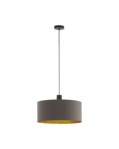 Lampada a sospensione marrone in tessuto, Mies
