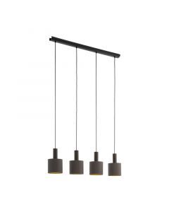 Lampada a sospensione marrone in tessuto, Mies