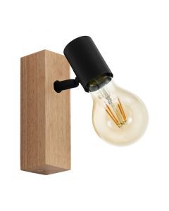 Faretto da soffitto in legno marrone, Anton