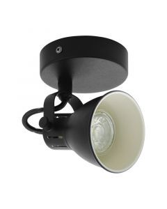 Faretto da soffitto nero in acciaio, Tinke