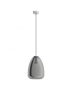 Lampada a sospensione cromata in vetro, Fredericus
