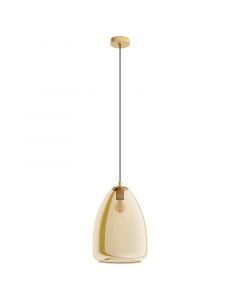 Lampada a sospensione ambrata in vetro, Fredericus