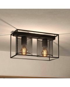 Lampada da soffitto nera in alluminio, Thiemo