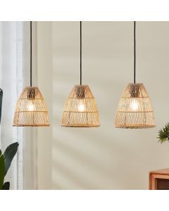 Lampada a sospensione in legno marrone, Wilfried