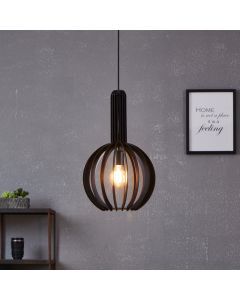 Lampada a sospensione in legno nera, Kenney