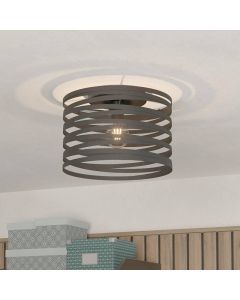 Lampada da soffitto nera in alluminio, Tein