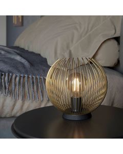 Lampada da tavolo dorata in alluminio, Keimpe, con interruttore