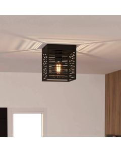 Lampada da soffitto nera in alluminio, Lennaert