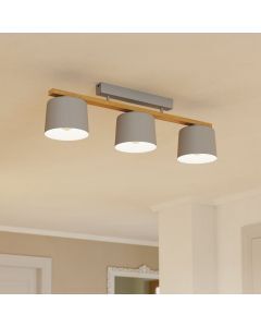 Lampada da soffitto in legno grigia, Jeannot