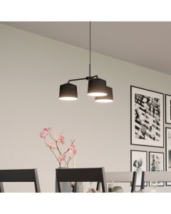 Lampada a sospensione nera in alluminio, Vinod