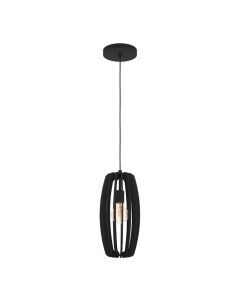 Lampada a sospensione in legno nera, Wilko