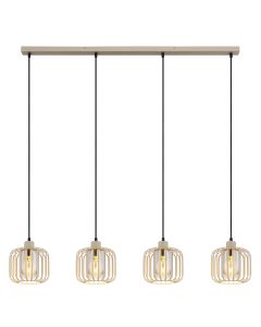 Lampada a sospensione per tavolo da pranzo beige metallo, Jolanda