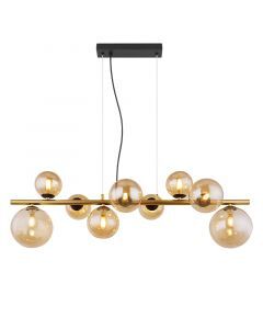 Lampada a sospensione ambrata in vetro, Melinda