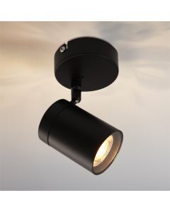 Faretto da soffitto nero moderno, Ciara, IP44