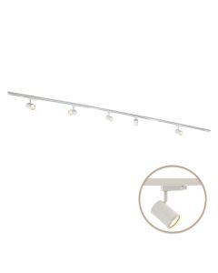 3M sistema di illuminazione a binario monofasico bianco + 5 Elena faretti a binario