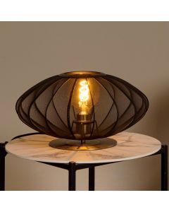 Lampada da tavolo moderna nera, Corina, con interruttore
