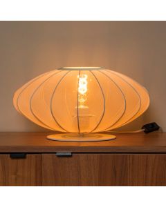 Lampada da tavolo moderna beige, Corina, con interruttore