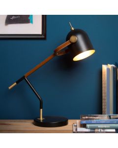 Lampada da scrivania retrò marrone, Waylon, con interruttore