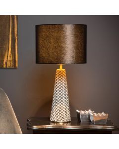 Lampada da tavolo retrò grigia, Extravaganza Velvet, con interruttore