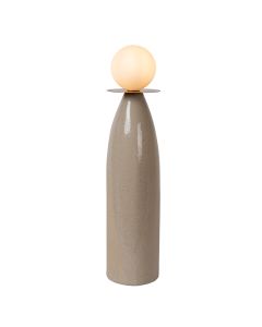 Lampada da tavolo in ceramica grigia, Figaro, con interruttore