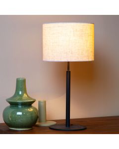 Lampada da tavolo rustica beige, Maya, con interruttore