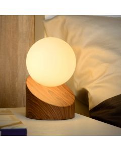 Lampada da tavolo moderna marrone, Len, con interruttore