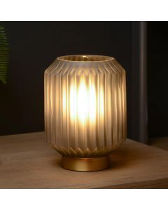 Lampada da tavolo classica dorata, Sueno, con interruttore