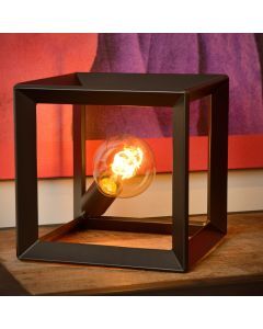 Lampada da tavolo retrò grigia, Thor, con interruttore