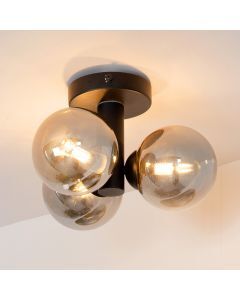 Lampada da soffitto da bagno moderna nera, Trudy, IP44