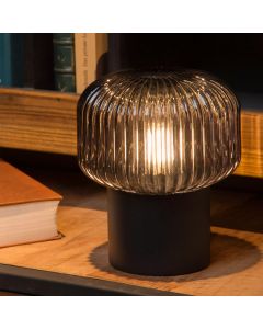 Lampada da tavolo retrò grigia, Jany, con interruttore