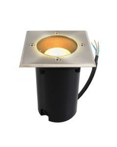 Faretto da esterno a pavimento cromato moderno, Clenton, IP44