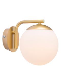 Applique da parete design in ottone, Grant, con interruttore