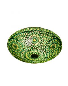 Plafoniera orientale verde in mosaico, Louay, con interruttore