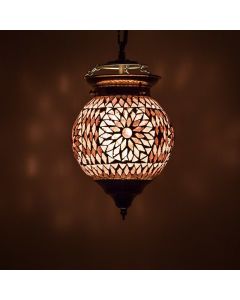 Lampada a sospensione orientale viola in mosaico, Nisrin