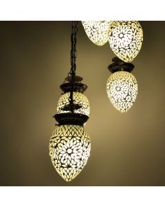Lampada a sospensione orientale trasparente in mosaico, Amir