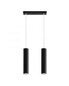 Lampada a sospensione in alluminio nera, Harley