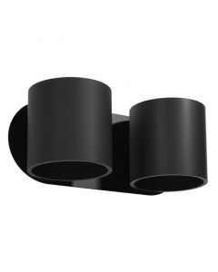 Lampada da parete up down in alluminio nera, Amely