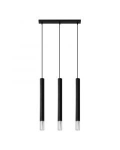 Lampada a sospensione in vetro nera, Ishani