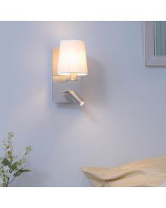 Applique da parete design in nichel, Soro, 40W, 3000K LED, con interruttore