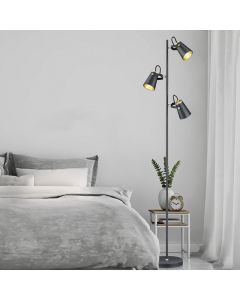 Lampada da terra moderna nera, Skals, con interruttore