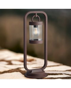Lampione da giardino con sensore crepuscolare moderno color ruggine, Sambesi, IP44