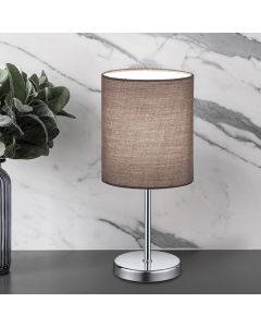 Lampada da tavolo moderna cromata, Zoe, con interruttore