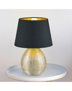 Lampada da tavolo in ceramica dorata, Yet, con interruttore